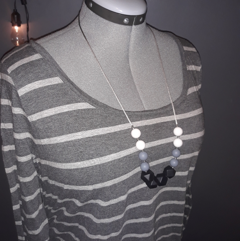 Black Gray White Breastfeeding Necklace